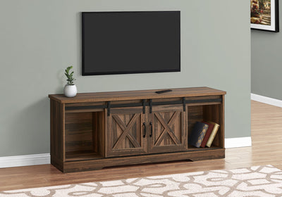 Tv Stand - 60"L / Brown Reclaimed-Look / 2 Sliding Doors - I 2748