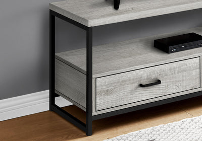 Tv Stand - 48"L / Grey / Black Metal - I 2871