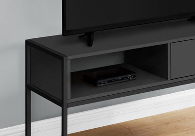 Tv Stand - 48"L / Black / Black Metal - I 2874