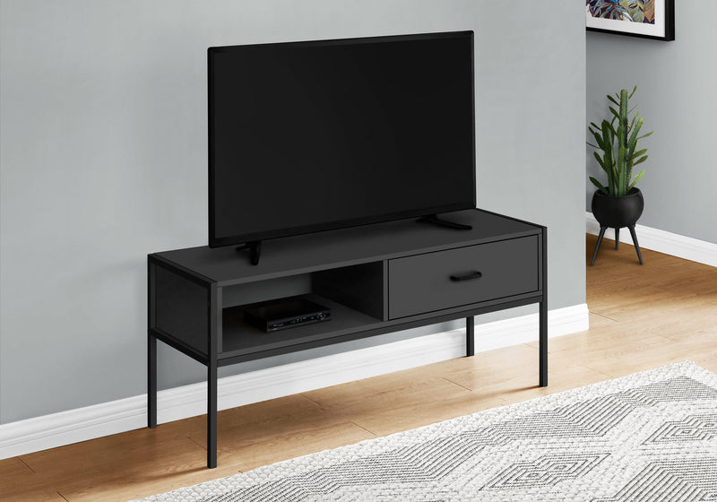 Tv Stand - 48"L / Black / Black Metal - I 2874