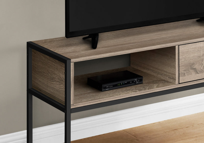 Tv Stand - 48"L / Dark Taupe / Black Metal - I 2876