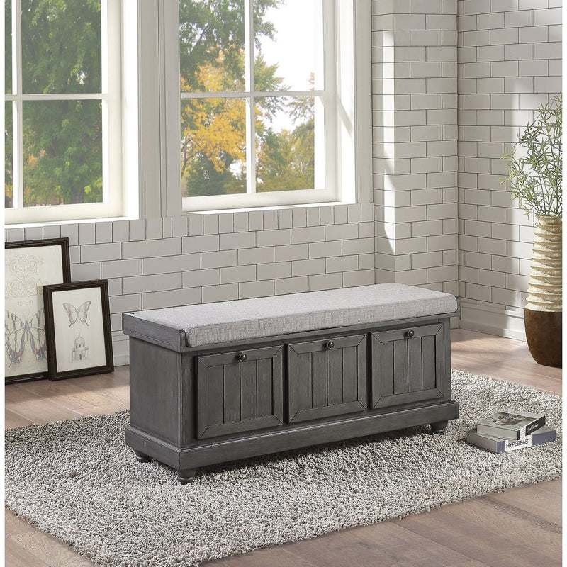 Woodwell Grey Solid Wood Rustic Bench - MA-4586DG